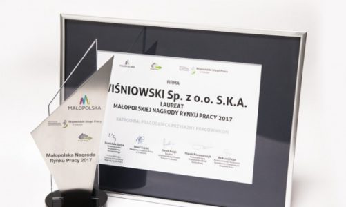 WIŚNIOWSKI laureatem I edycji Małopolskiej Nagrody Rynku Pracy