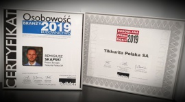 Tikkurila z tytułem „Budowlanej Firmy Roku 2019” BIZNES, Firma - Tikkurila Polska S.A. po raz kolejny znalazła się w gronie najlepszych firm w branży budowlanej, a Remigiusz Skąpski, Prezes Zarządu, uhonorowany został tytułem „Osobowość Branży 2019”.